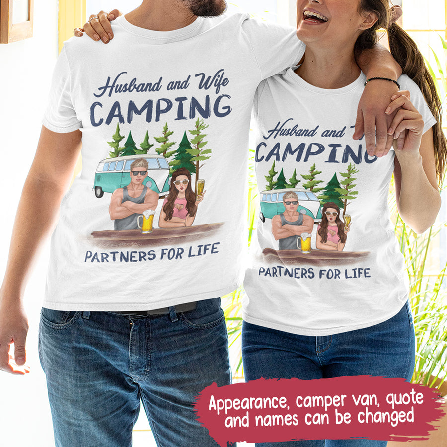 89Customized A Girl Her Hubby And Her Camper It's A Beautiful Thing Personalized Shirt
