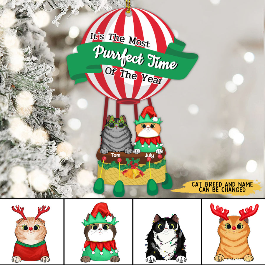 89Customized It's The Most Purrfect Time Of The Year Personalized Ornament