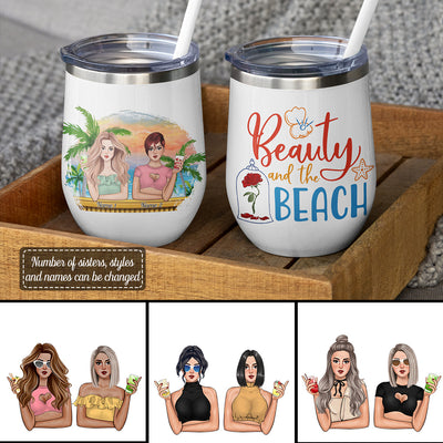 89Customized Beauty and the Beach Wine (No straw included) Tumbler