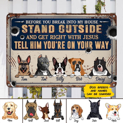 89Customized Tell Jesus you are on your way personalized printed metal sign