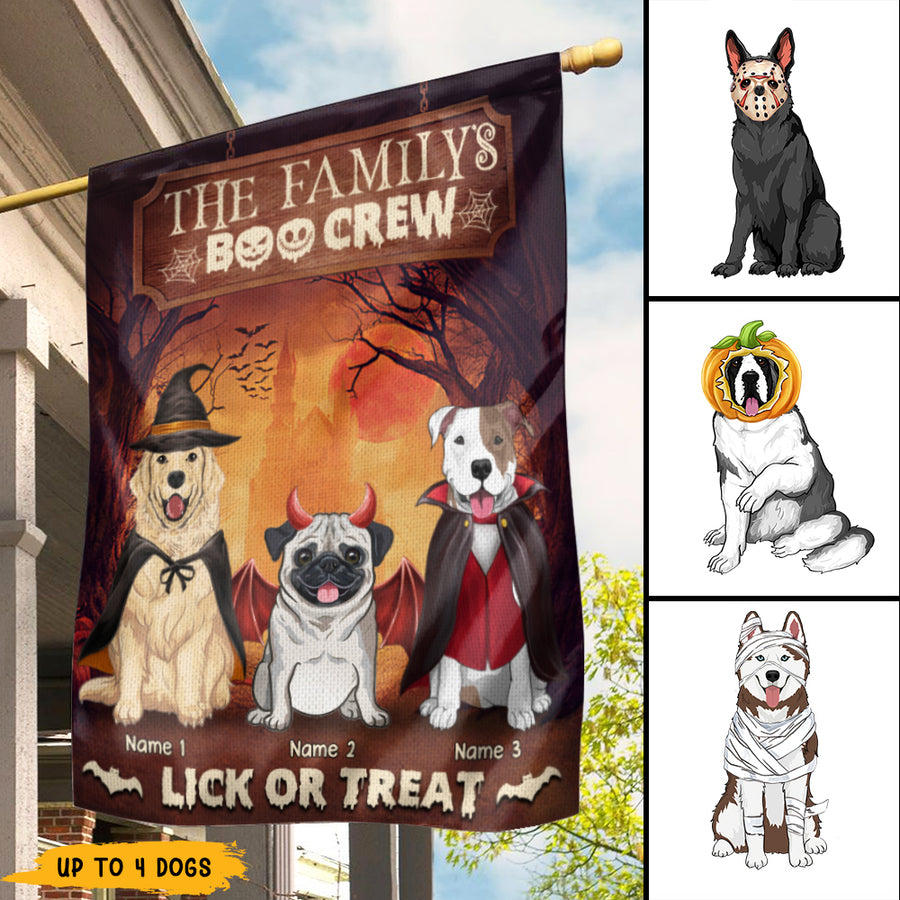 89Customized The Family Boo Crew Spooky Dogs Personalized Garden Flag