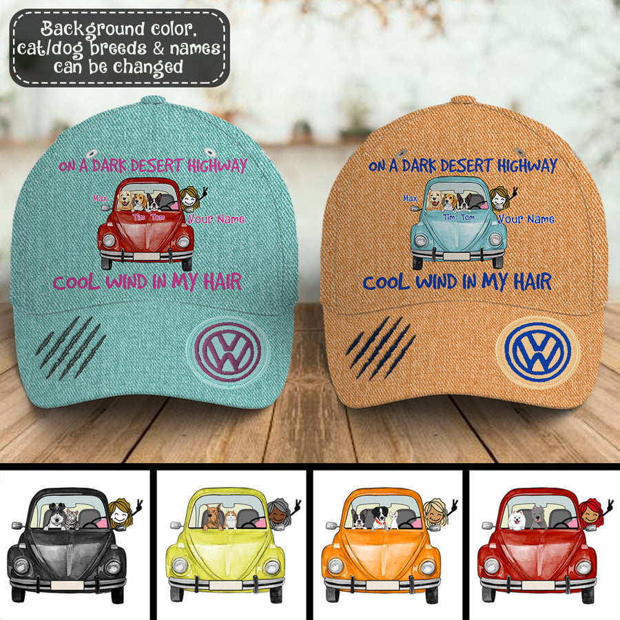89Customized Personalized Cap Bug Beetle Van On A Dark Desert Dog Cat
