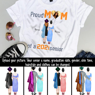 89Customized Proud mom of a 2021 senior graduation personalized shirt