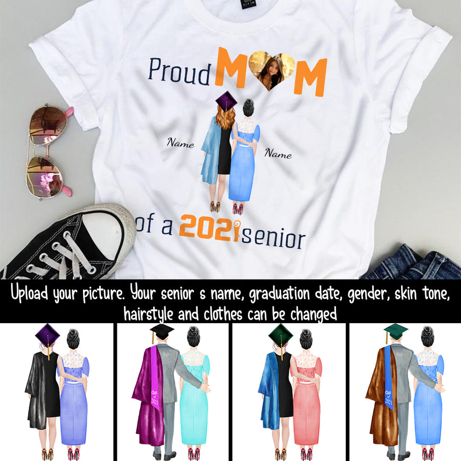 89Customized Proud mom of a 2021 senior graduation personalized shirt