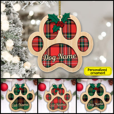 89Customized Dog/Cat Footprint Personalized One Sided Ornament