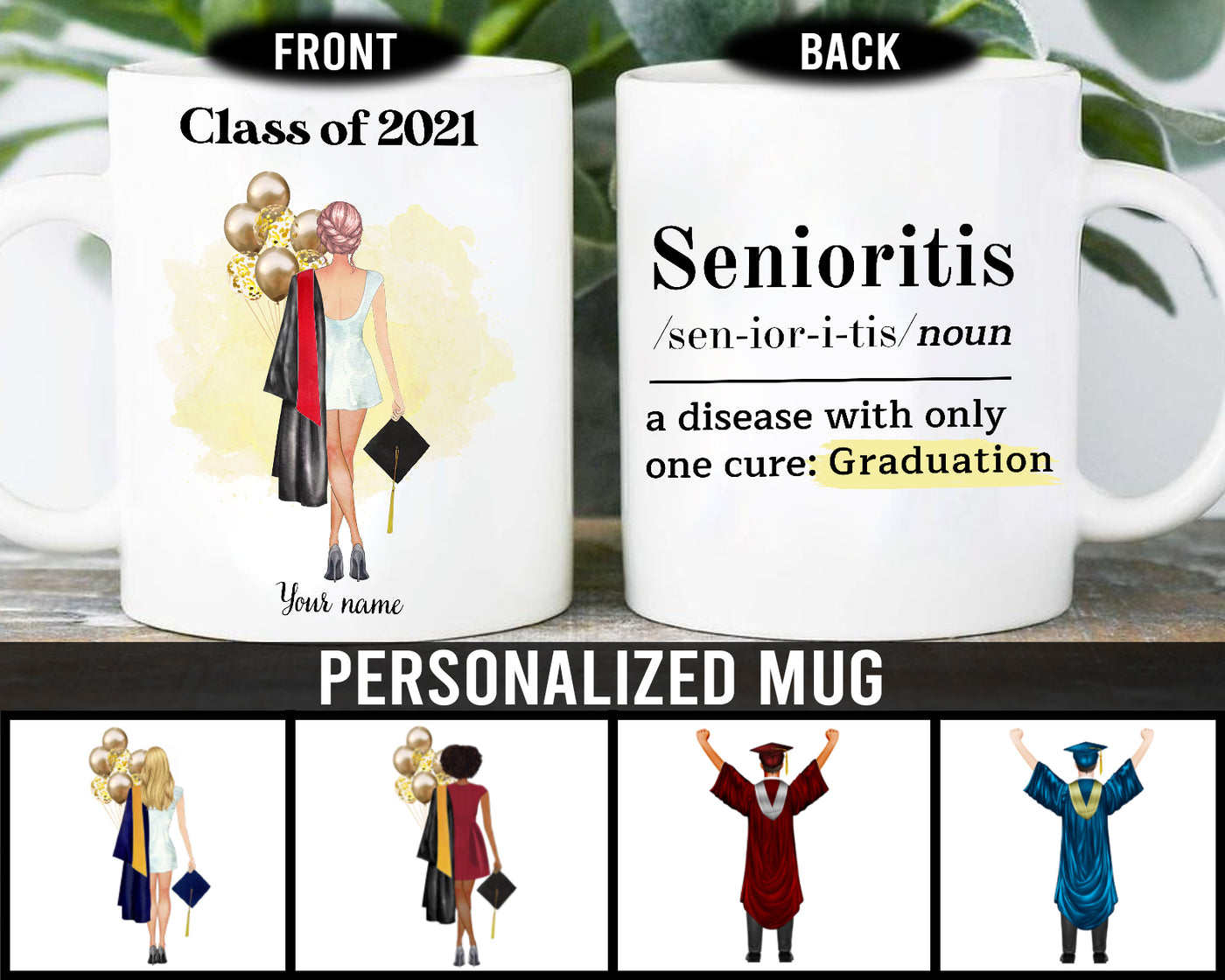 89Customized Personalized Mug Senioritis Definition Graduation