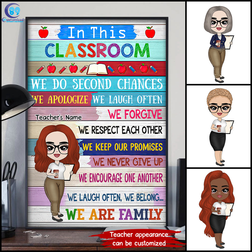 89Customized In this Classroom we are family Customized Poster