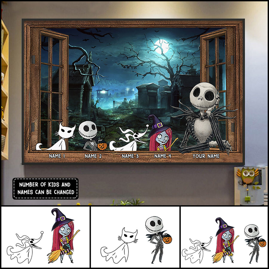 89Customized Family of nightmare 3D Wall Art single parent version personalized poster