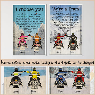 89Customized Snowmobiling Couple Personalized Poster 4