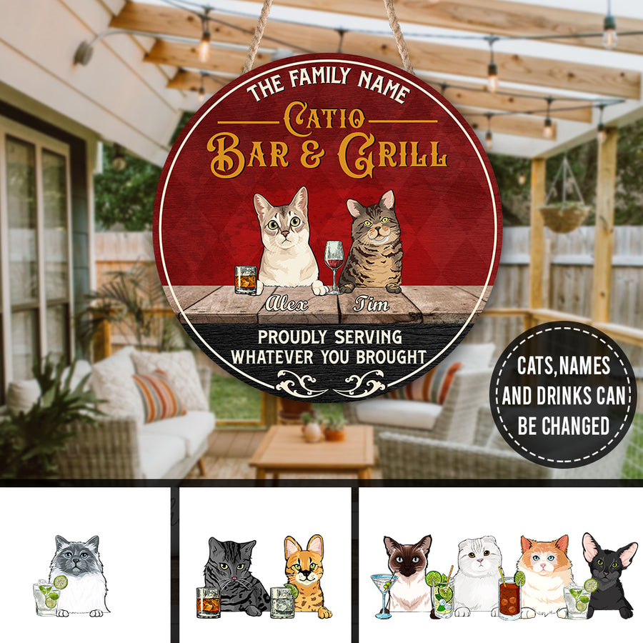 89Customized Catio Bar & Grill Personalized Wood Sign