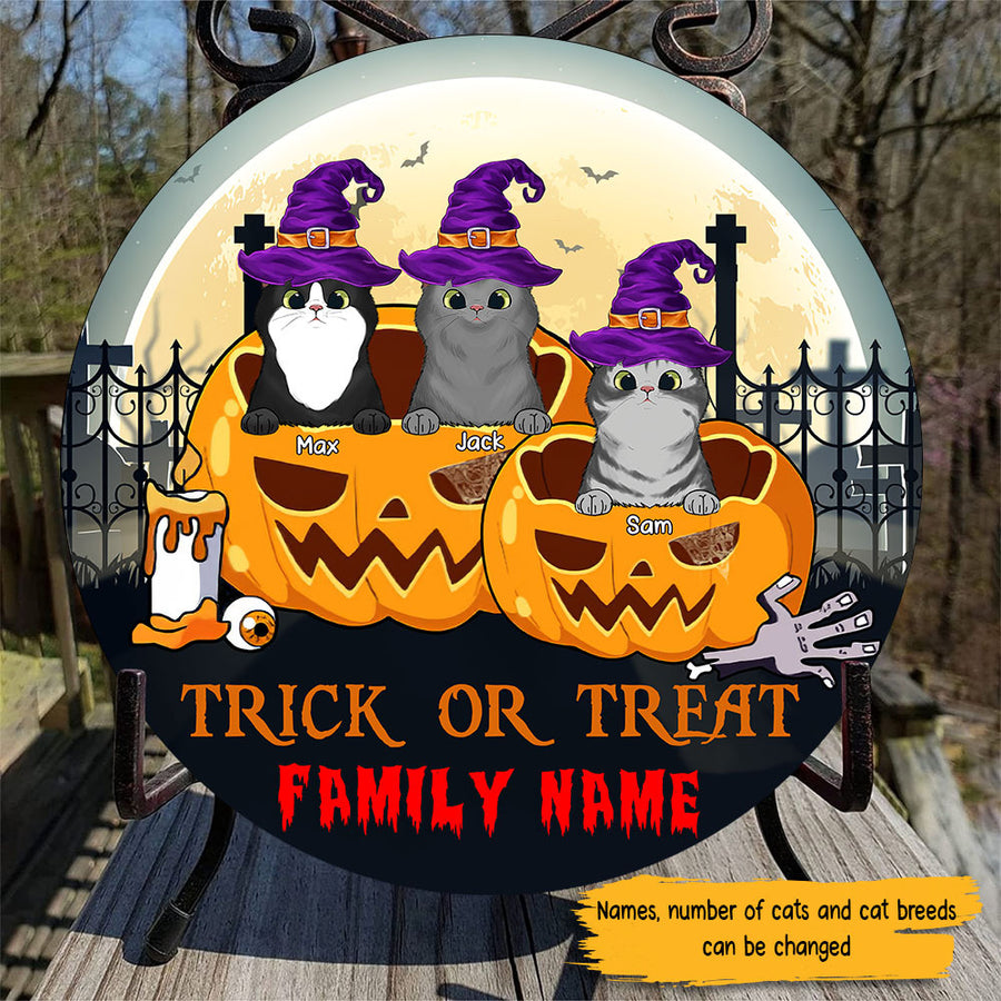 89Customized Beware of Cats Halloween From Cat Lovers Wood Sign
