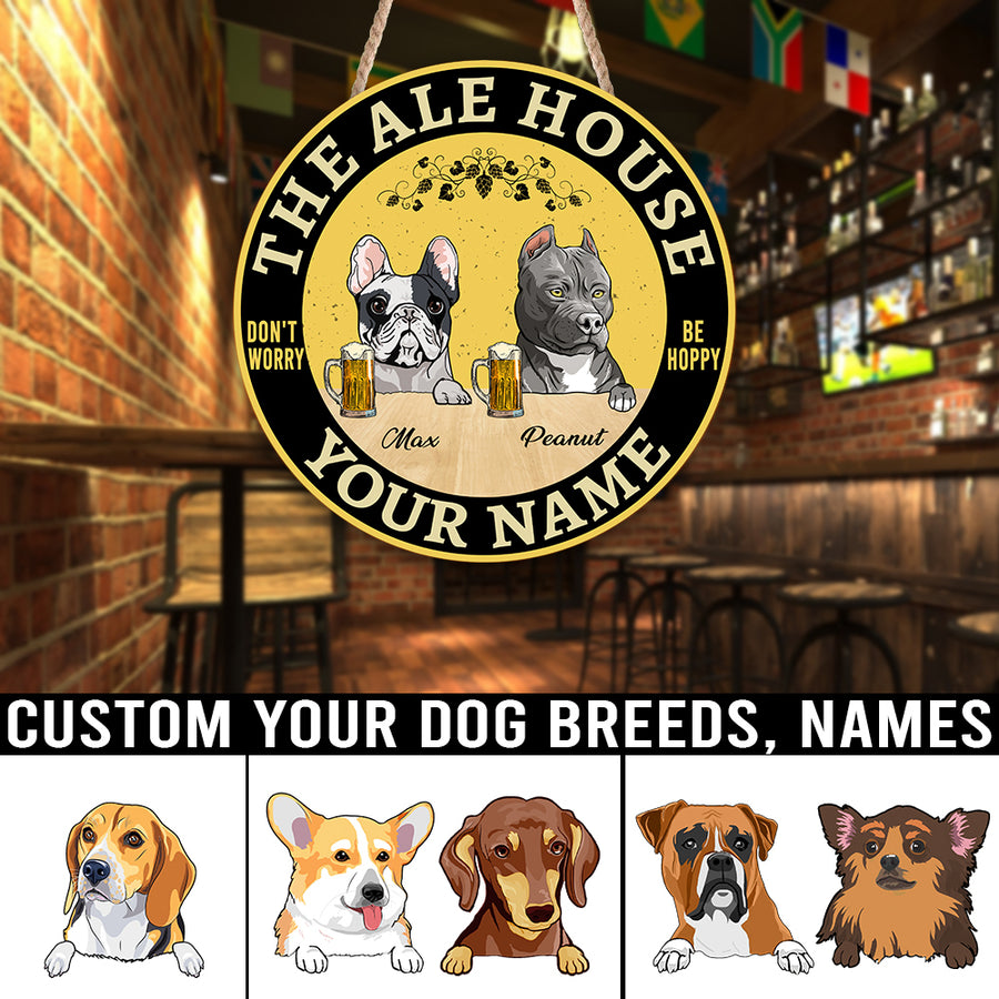 DR-T-1004211-XQ-89Customized The Ale House Dog Customized Wood Sign