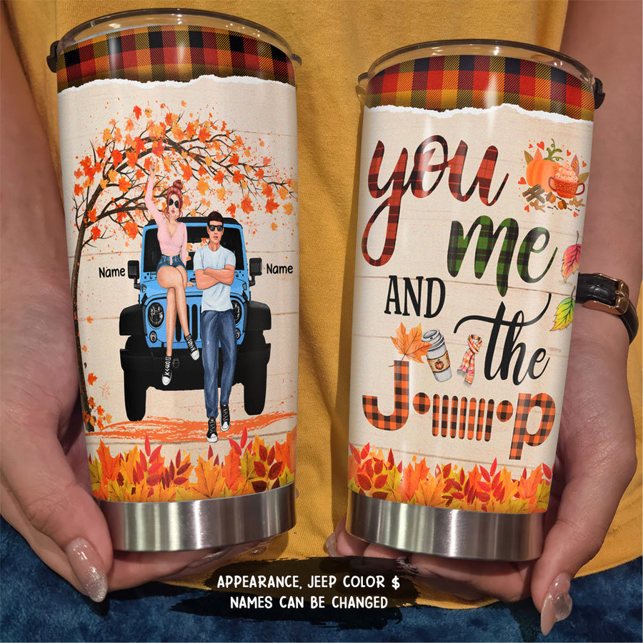 89Customized You Me & The Jeep Personalized Tumbler