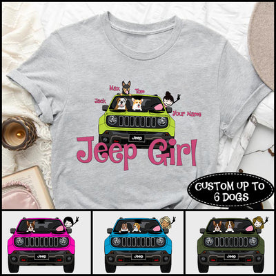 89Customized Jeep Renegade Girl Dogs/Cats Personalized Shirt