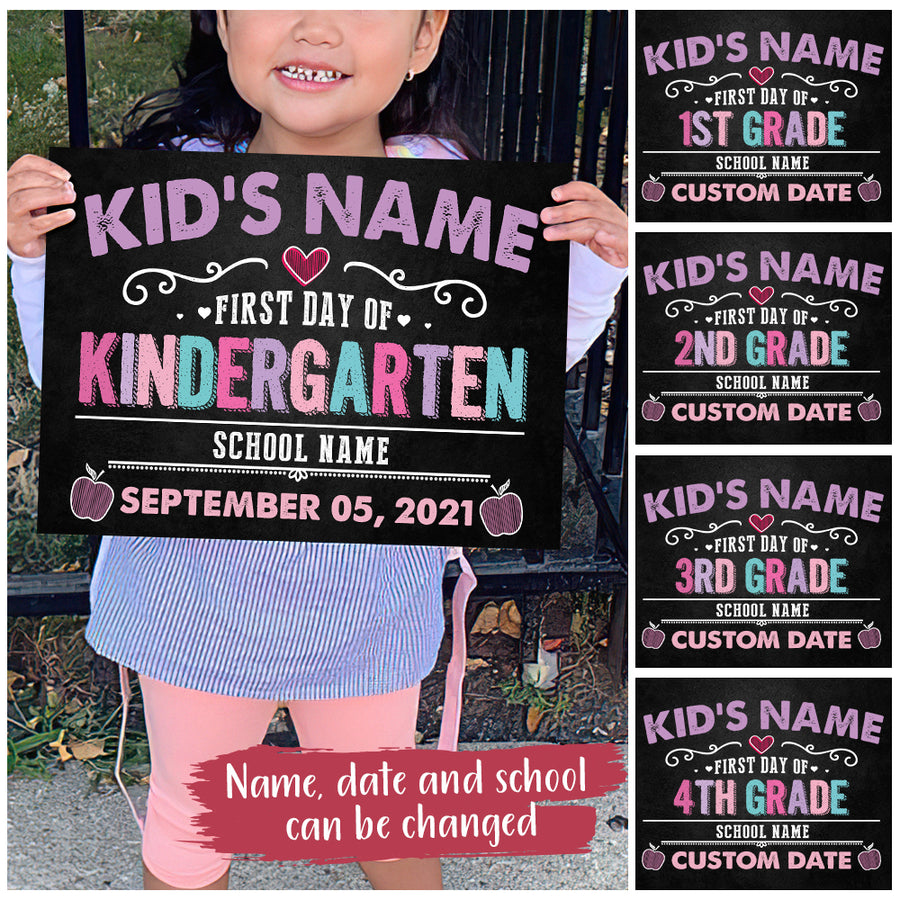 89Customized First day of school personalized Chalkboard pallet sign