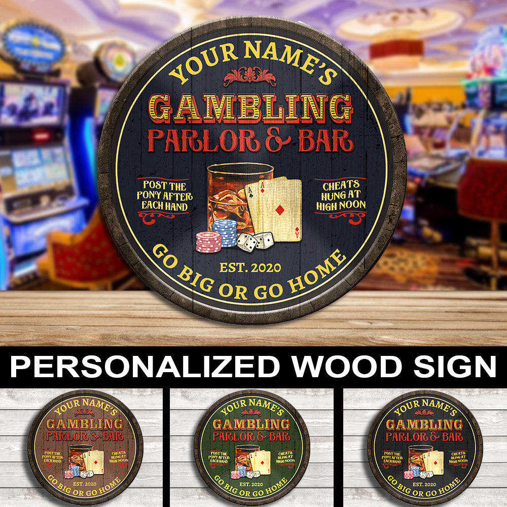 89Customized Gambling parlor & bar Customized Wood Sign