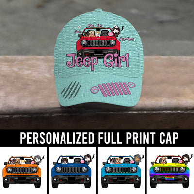 89Customized Personalized Cap Jeep Renegade Girl Dog