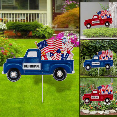 89Customized 4th of July truck personalized metal art