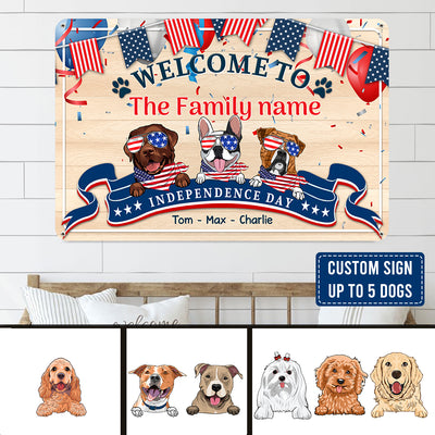 89Customized Happy Independence Day Personalized Printed Metal Sign