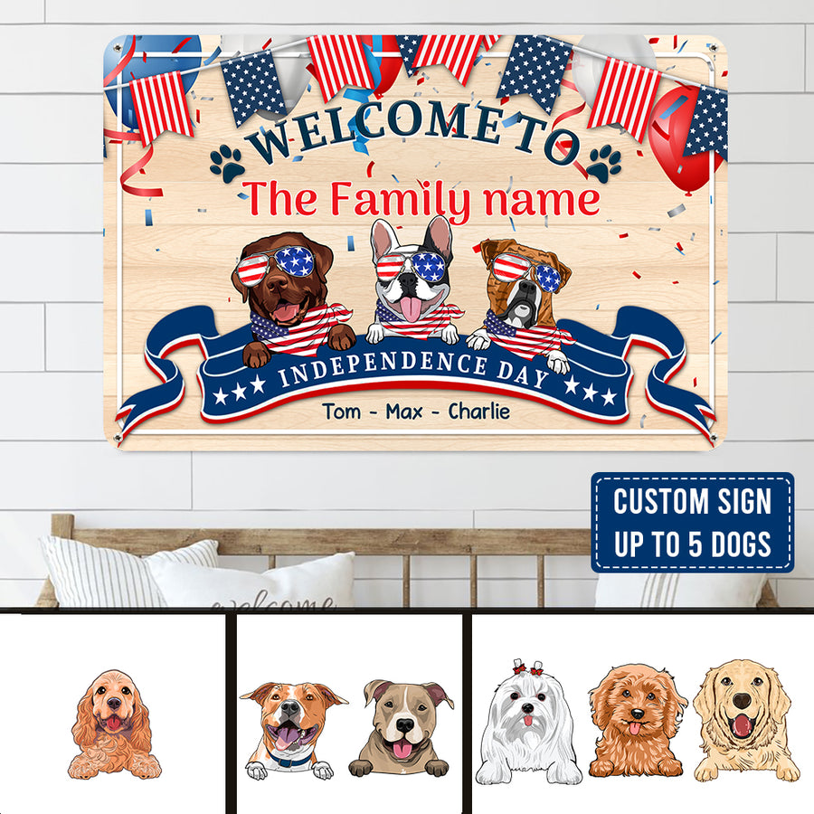 89Customized Happy Independence Day Personalized Printed Metal Sign