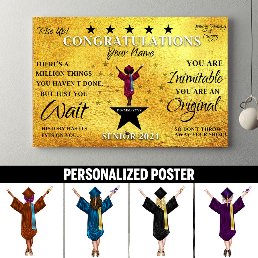 89Customized Personalized Poster Girl Rise Up Graduation 2021