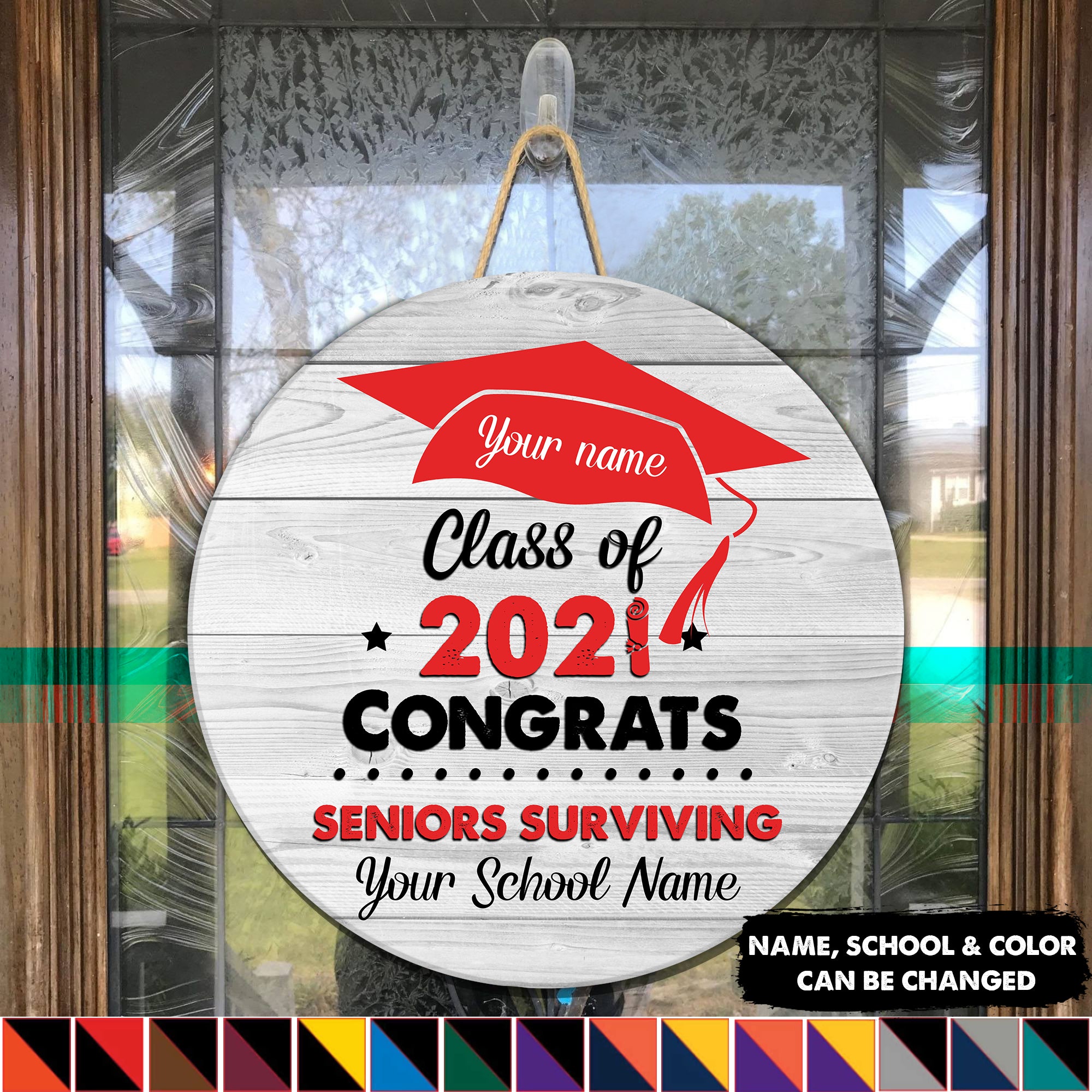 89Customized Personalized Wood Sign Congrats Surviving 2021