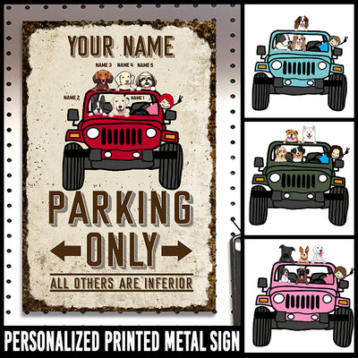 89Customized Personalized Printed Metal Sign Jeep Parking Only Dogs