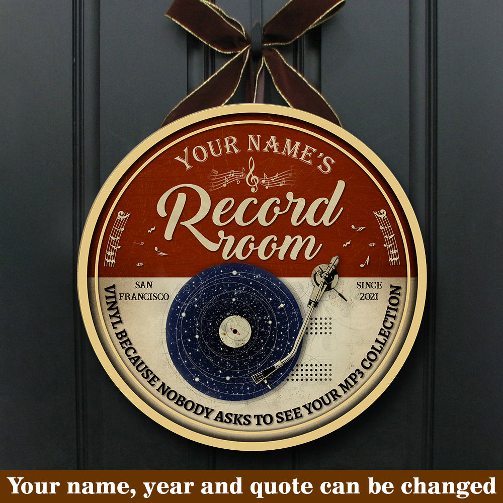 89Customized Vinyl because nobody asks to see your mp3 collection personalized wood sign