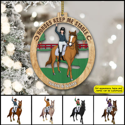 89Customized Head Up and Heels Down Horse Lovers Personalized Ornament