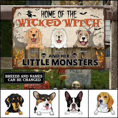 89Customized Home Of The Wicked Witch And Her Little Monsters Personalized Printed Metal Sign