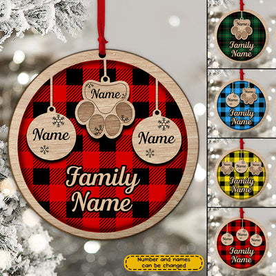 89Customized Happy Christmas Personalized Layered Wooden Ornament
