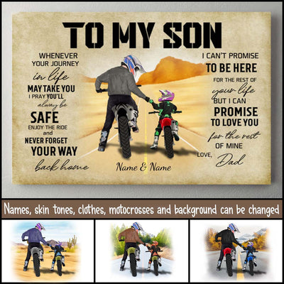 89Customized Dad And Son Motocross Personalized Personalized Poster