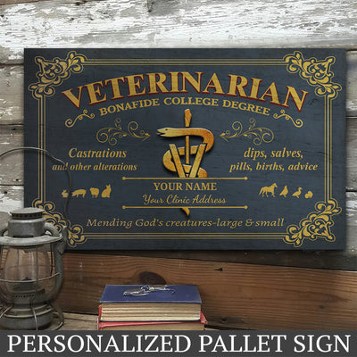 89Customized Personalized Veterinarian Pallet Sign