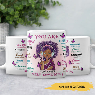 89Customized You Are Beautiful Black Teenage girl personalized mug