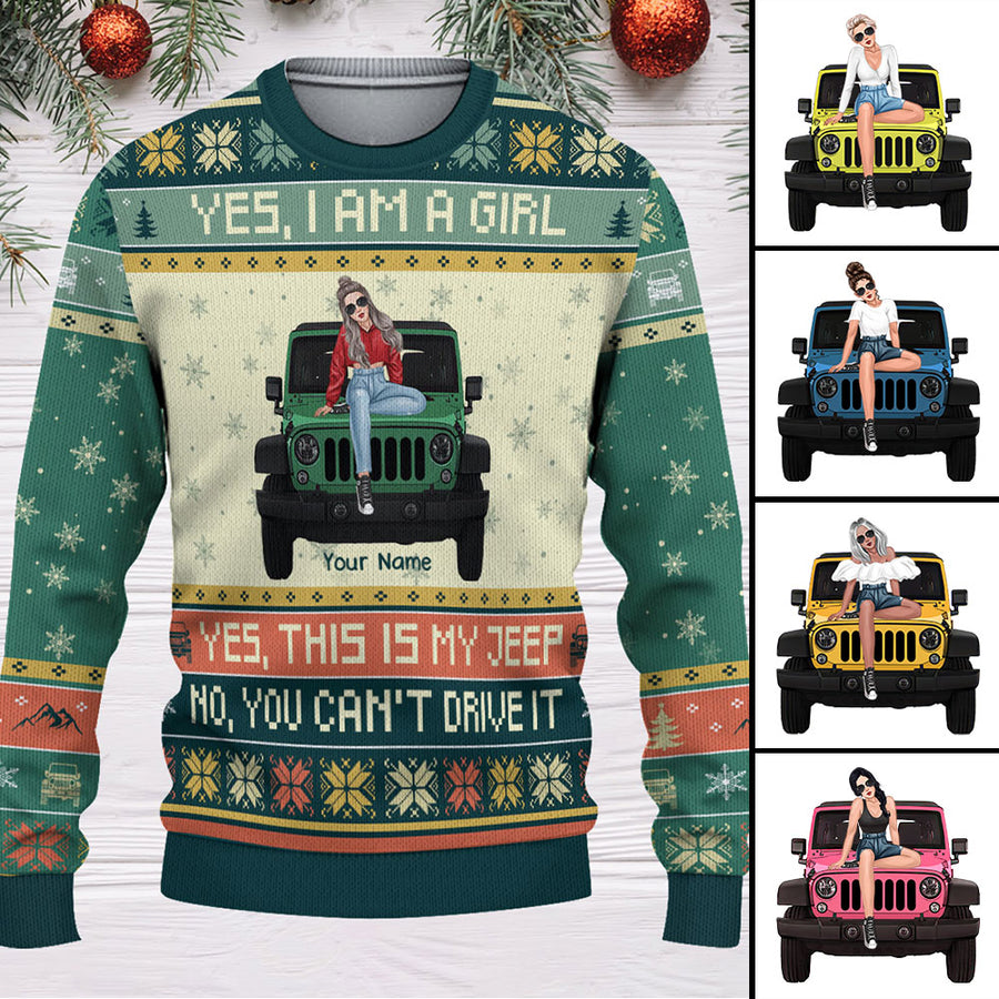89Customized This is my jeep no you can't drive it Jeep girl Customized Personalized Sweater