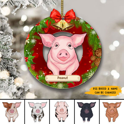 89Customized Christmas Pig Lovers Personalized Ornament