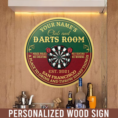 89Customized Club and Darts room Customized Wood Sign