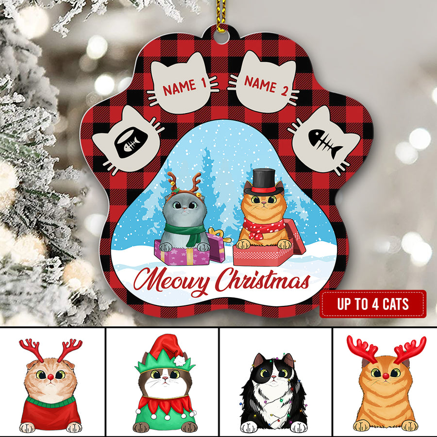 89Customized Meowy Christmas Cat Lovers Personalized Ornament