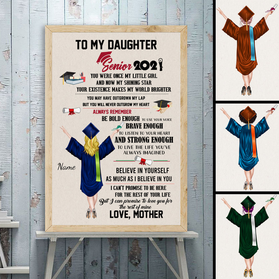To my daughter - granddaughter senior graduation personalized poster
