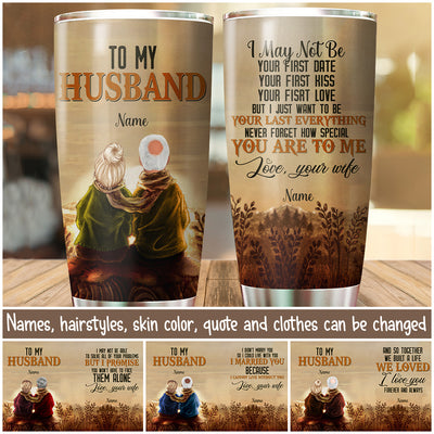 To my husband old couple personalized tumbler