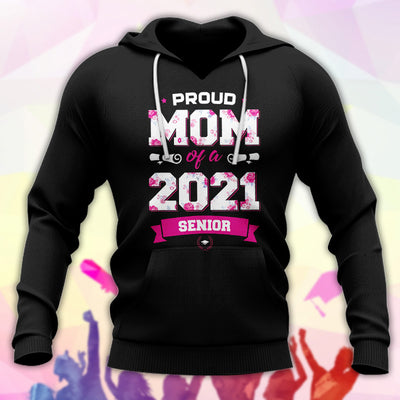 89Customized 2D Shirt Senior Proud Mom Floral
