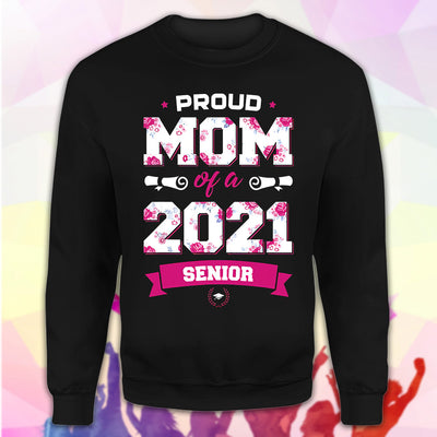 89Customized 2D Shirt Senior Proud Mom Floral