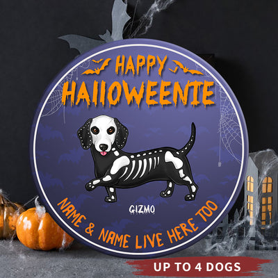 89Customized Happy Halloweenie Personalized Wood Sign
