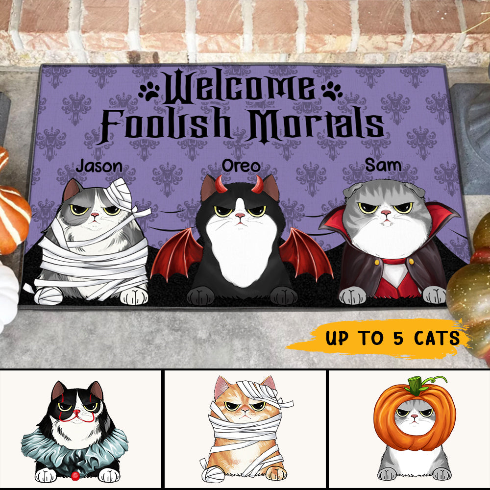 89Customized Welcome Foolish Mortals Personalized Doormat
