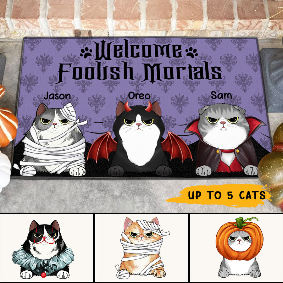 89Customized Welcome Foolish Mortals Personalized Doormat