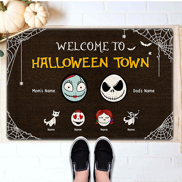 89Customized Welcome to Halloween town personalized doormat