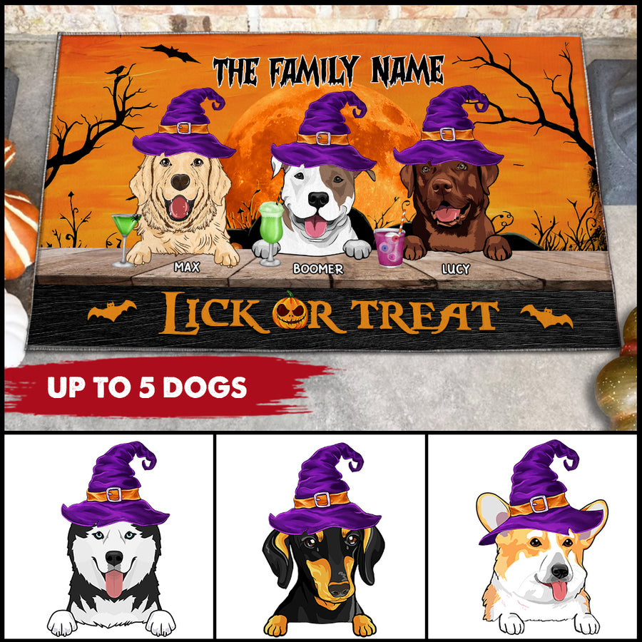 89Customized Happy Howloween Lick Or Treat Customized Doormat