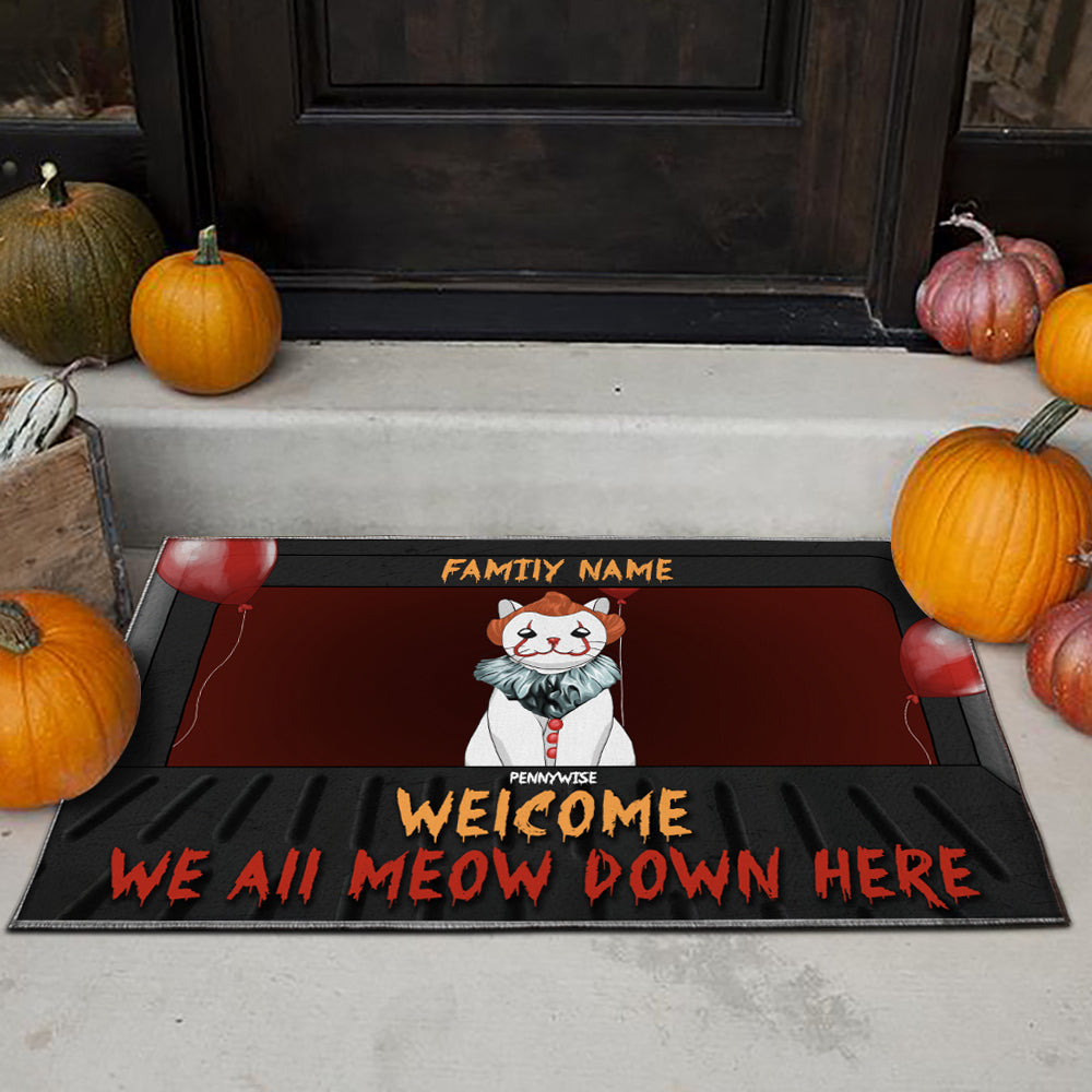 89Customized Welcome We all meow down here Doormat