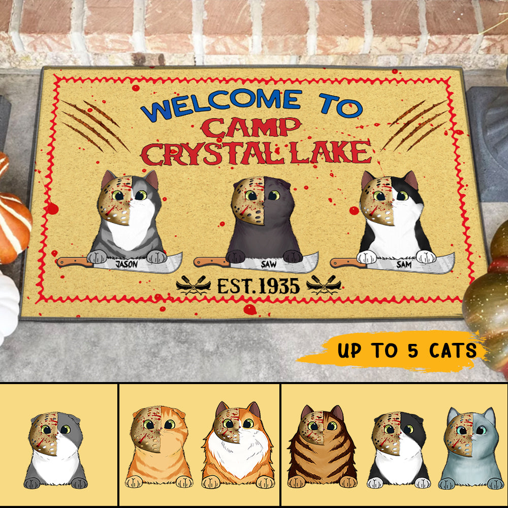 89Customized Welcome to Camp Crystal Lake Personalized Doormat