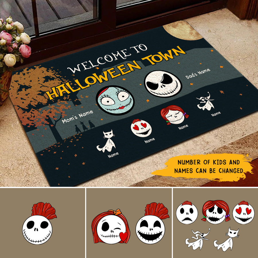 89Customized Welcome to Halloween town personalized doormat